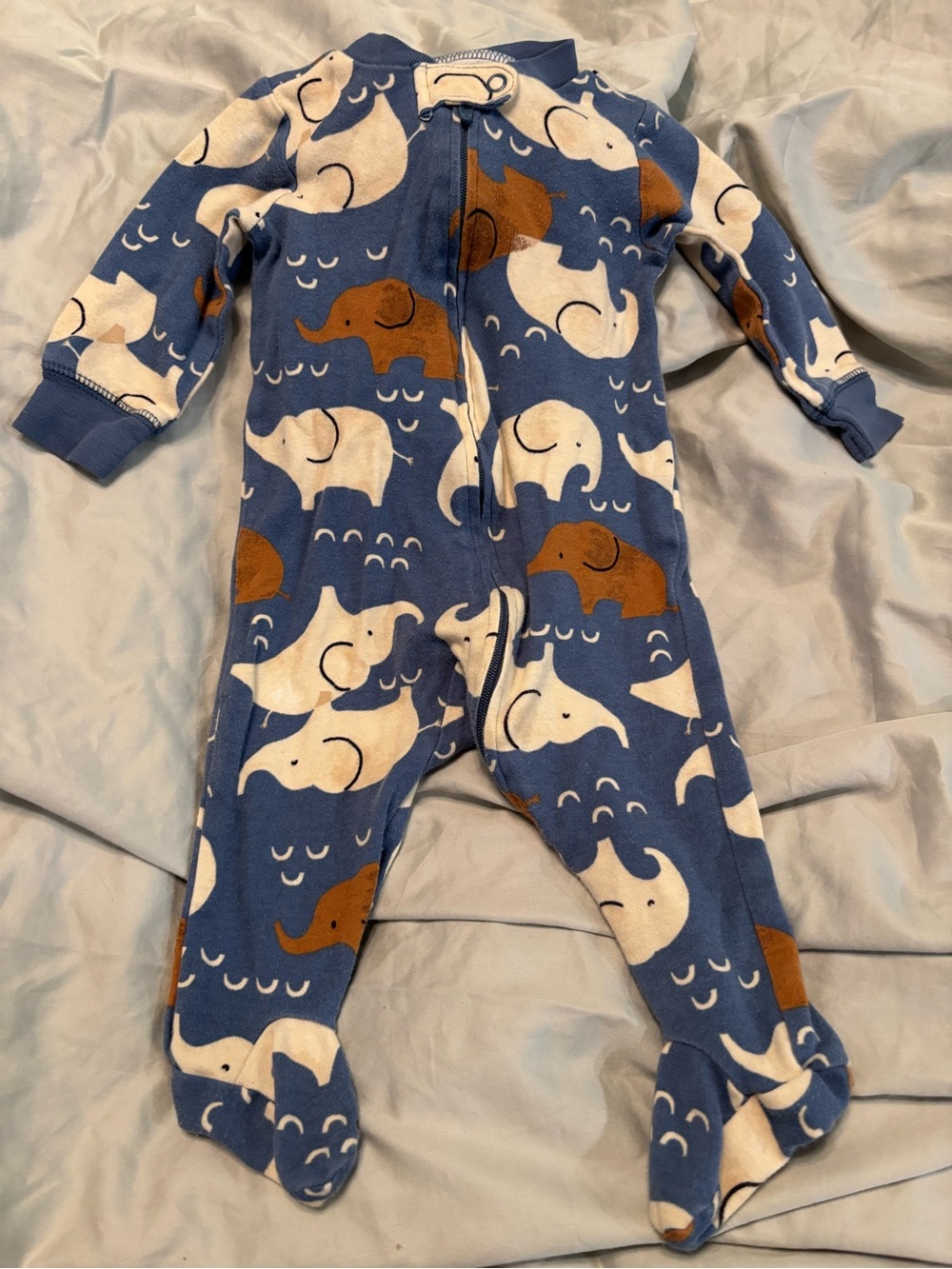 Carter's Blue Elephant Footie Pajama